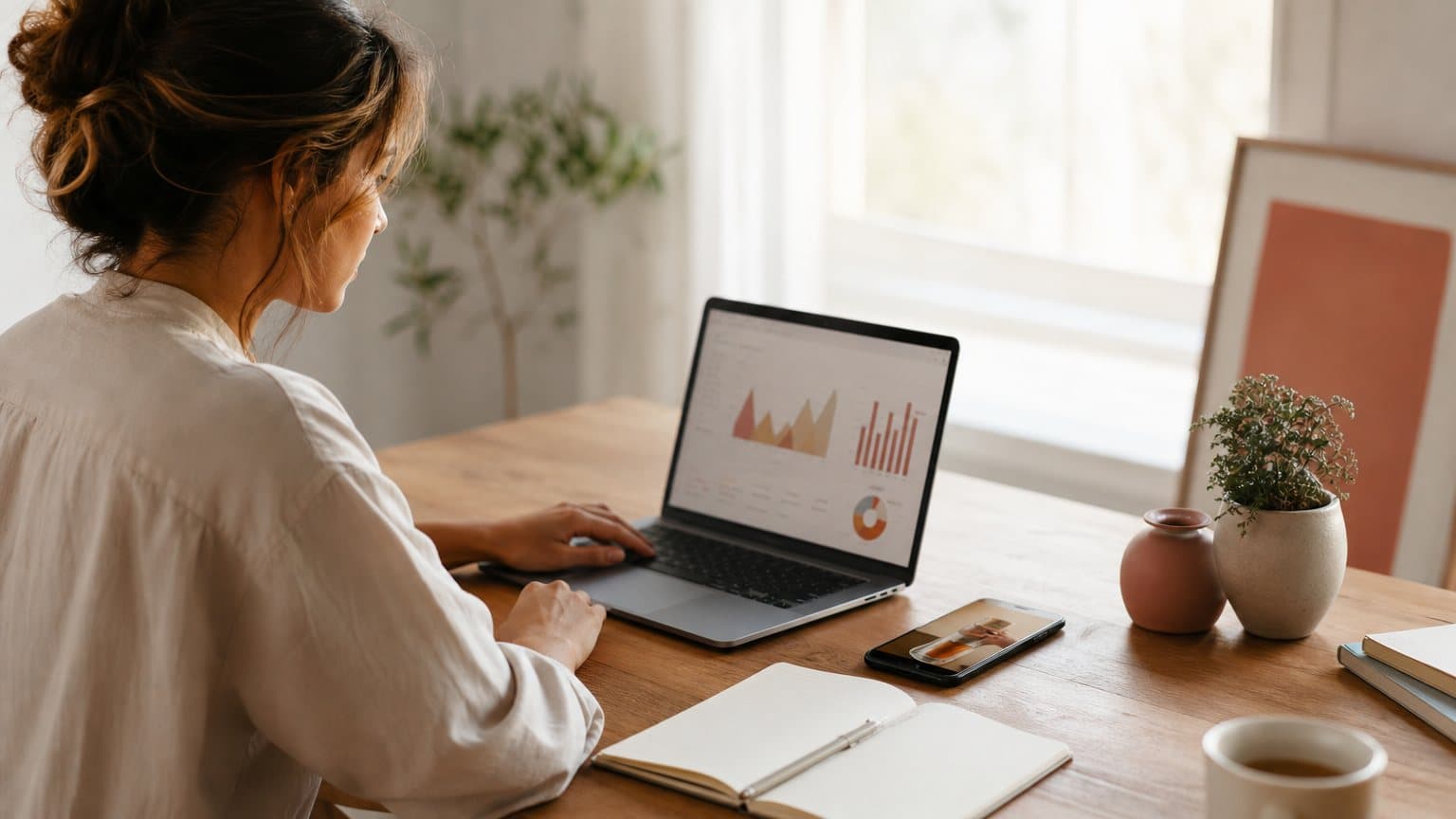An advertiser reviewing YouTube video campaign results on a laptop