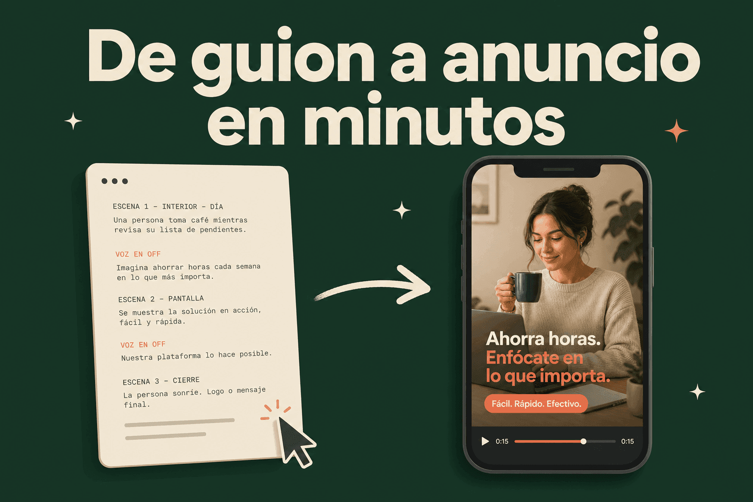 De guion a anuncio en minutos