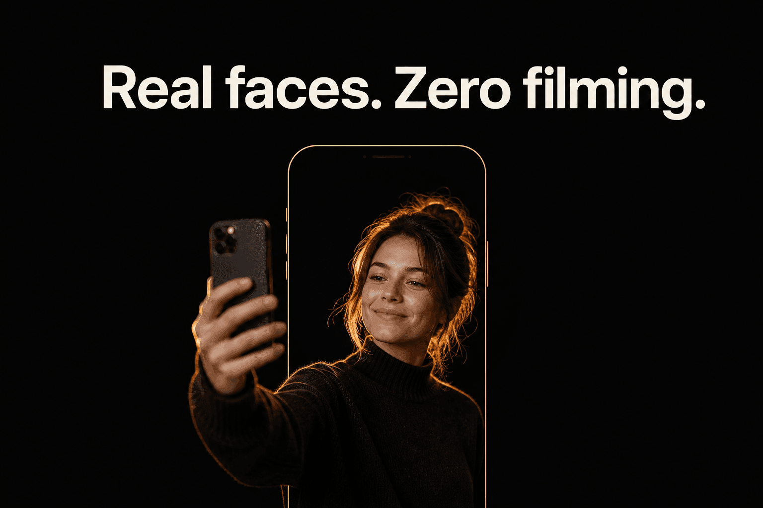 A real UGC creator filming herself on a phone